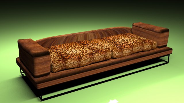 cheetah skin - sofa model 3D Модель .c4d .max .obj .3ds .fbx .stl .blend 