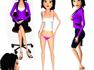 cartoon woman Modelo 3D