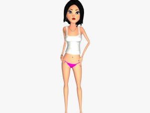 cartoon woman Modelo 3D