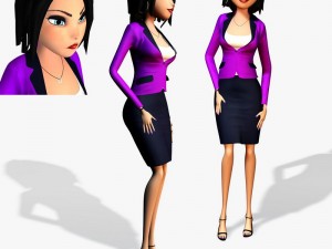 cartoon woman Modelo 3D
