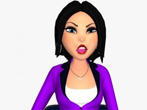 cartoon woman Modelo 3D