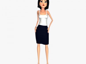 cartoon woman Modelo 3D