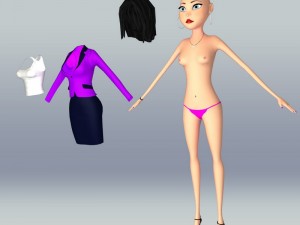 cartoon woman Modelo 3D