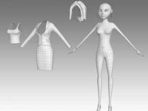 cartoon woman Modelo 3D