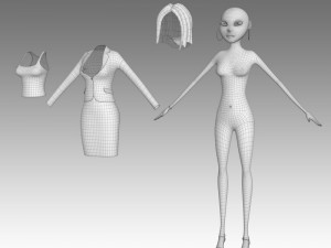 cartoon woman Modelo 3D