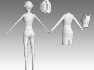 cartoon woman Modelo 3D