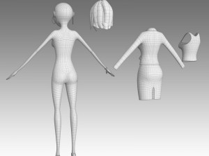 cartoon woman Modelo 3D