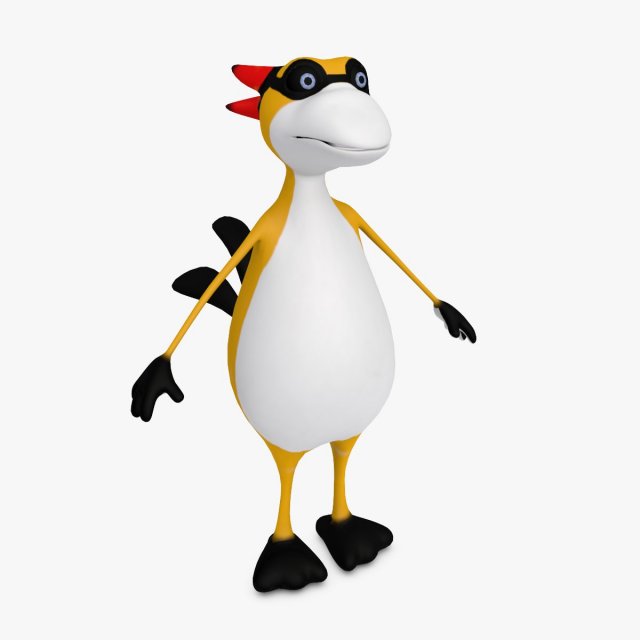 cartoon bird mascot Modelo 3D .c4d .max .obj .3ds .fbx .stl .blend 