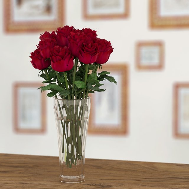 bouquet roses Model 3D .c4d .max .obj .3ds .fbx .stl .blend 