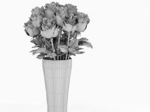 bouquet roses Model 3D