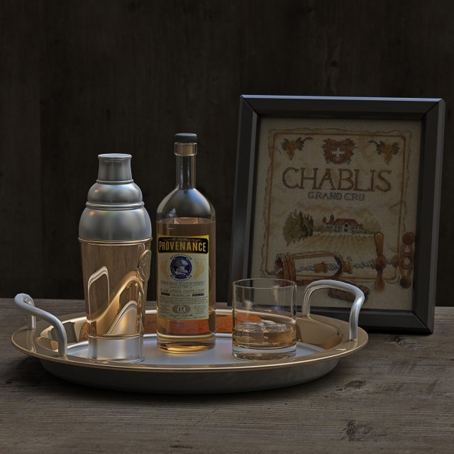 set whiskey 3D Model .c4d .max .obj .3ds .fbx .stl .blend 