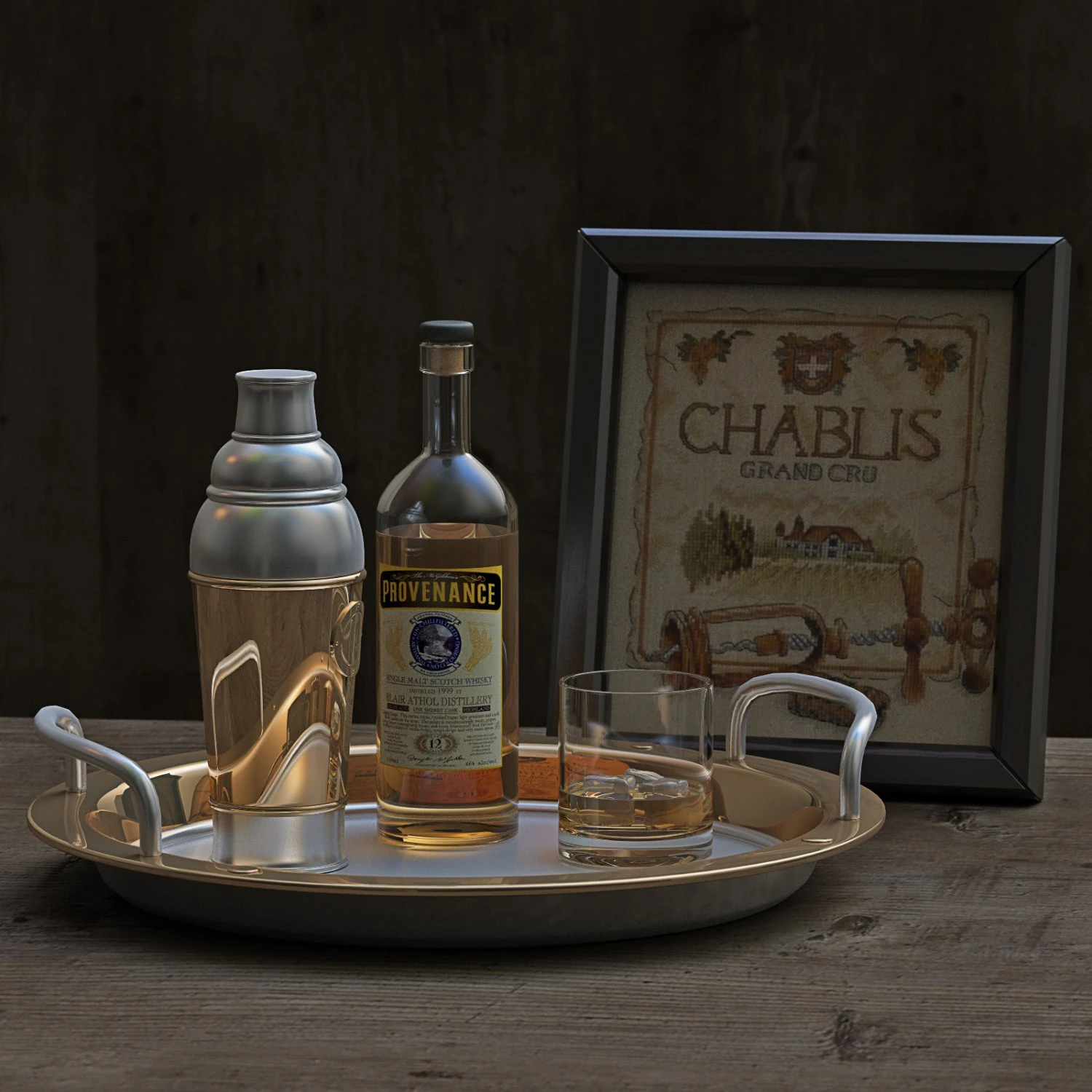 set whiskey 3D Model .c4d .max .obj .3ds .fbx .stl .blend 