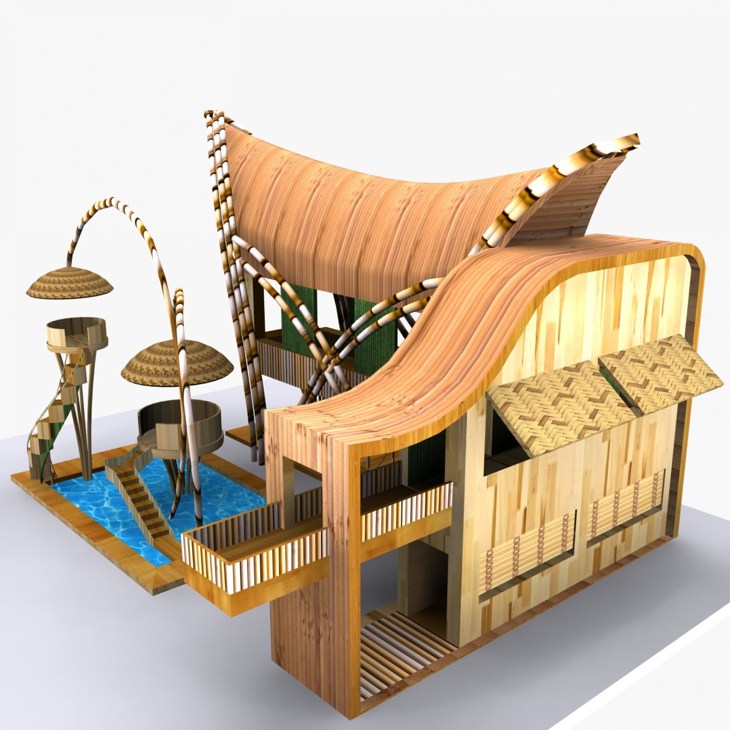 Bamboo House 3d Model In Fantasy 3dexport