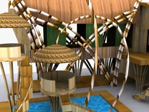 бамбуковый дом 3D Модель