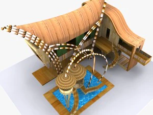 бамбуковый дом 3D Модель