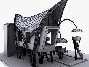 бамбуковый дом 3D Модель