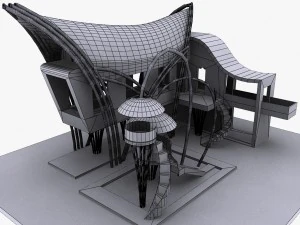 бамбуковый дом 3D Модель