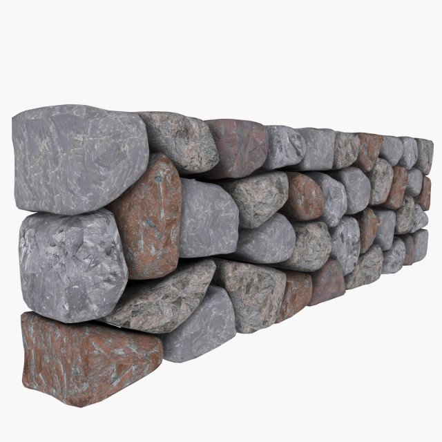 stone wall 2 3D Model .c4d .max .obj .3ds .fbx .stl .blend