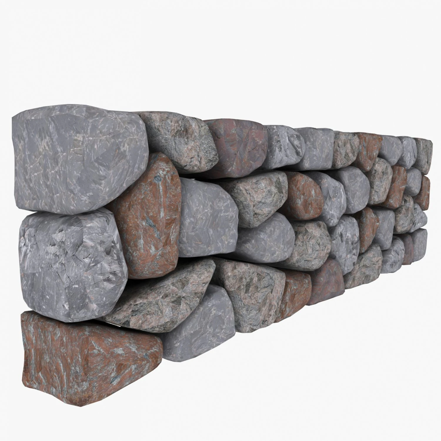 stone wall 2 3D Model .c4d .max .obj .3ds .fbx .stl .blend 
