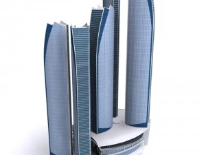 Башня Этихад низкополигональная 3D Модель