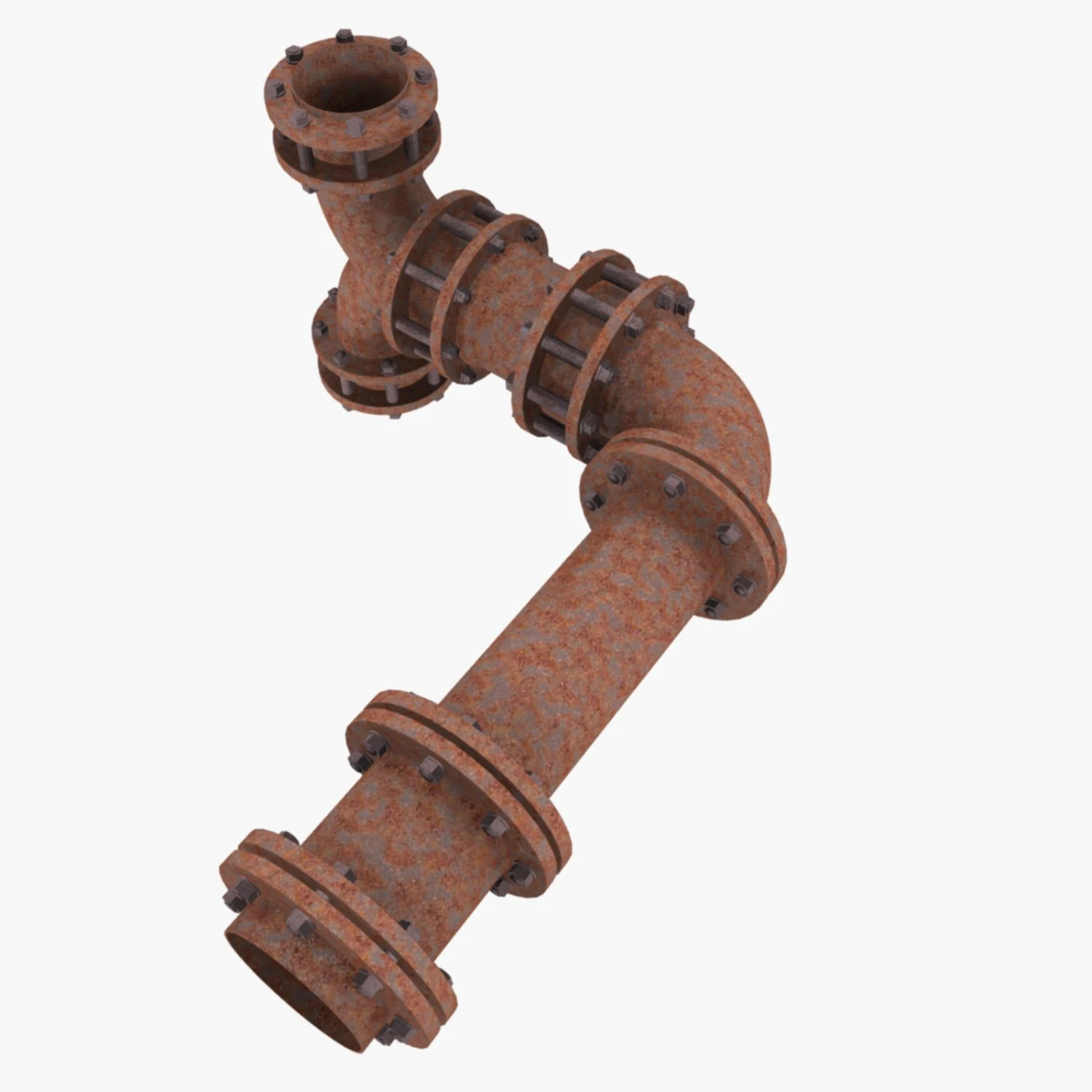 industrial pipes 3D Model .c4d .max .obj .3ds .fbx .stl .blend