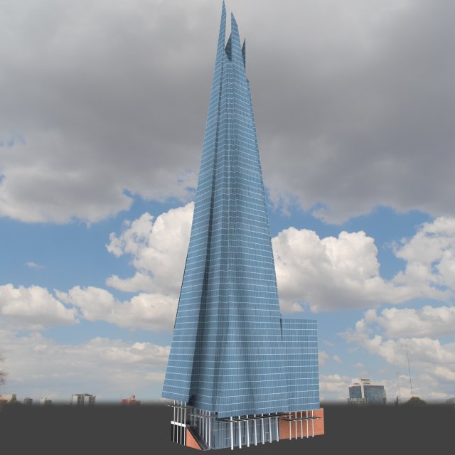 the shard building low poly 3D Model .c4d .max .obj .3ds .fbx .stl .blend 