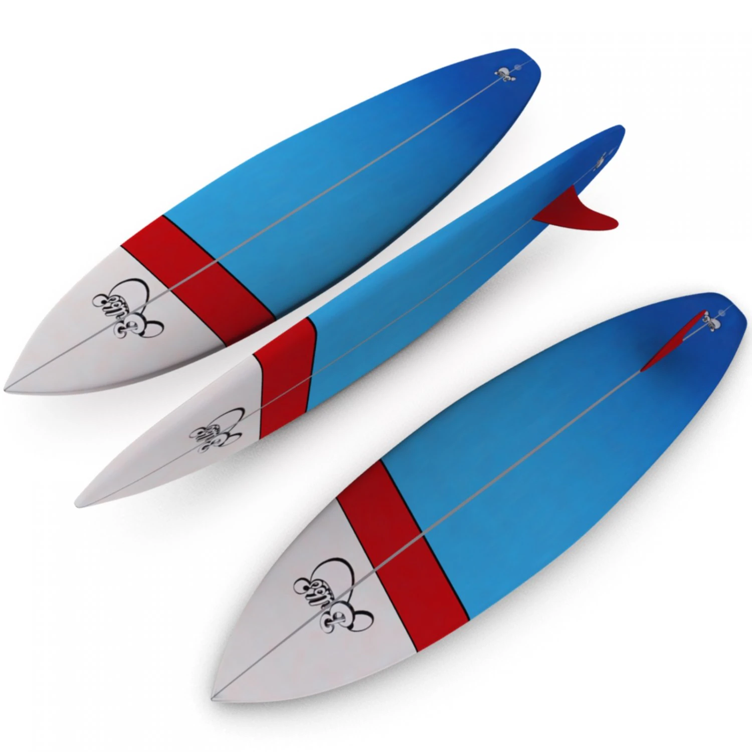 surfboard 3D Model .c4d .max .obj .3ds .fbx .stl .blend 