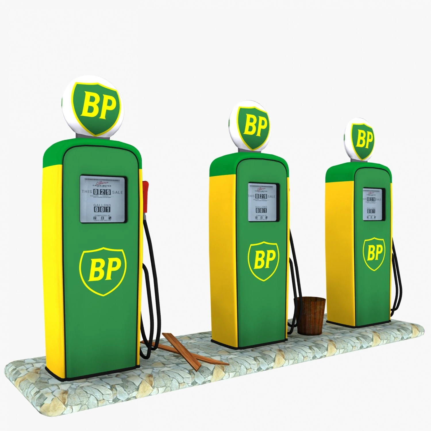 pompa di benzina bp Modello 3D .c4d .max .obj .3ds .fbx .stl .blend 