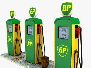pompa di benzina bp Modello 3D