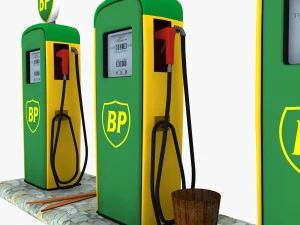 pompa di benzina bp Modello 3D