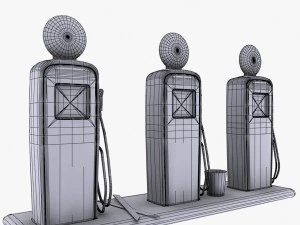 pompa di benzina bp Modello 3D