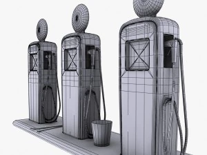 pompa di benzina bp Modello 3D