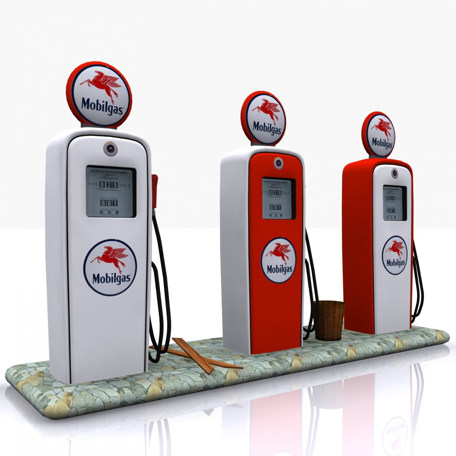 Gas Pump Mobilgas 3d Model In Fantasy 3dexport