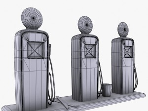 gas pump mobilgas 3D Модель