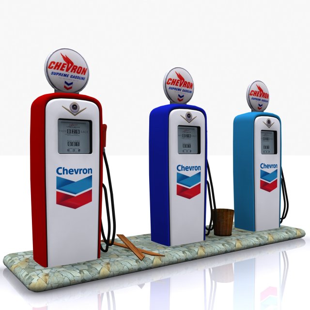 gas pump chevron 3D Модель .c4d .max .obj .3ds .fbx .stl .blend 