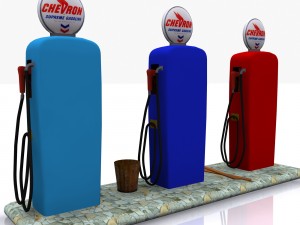 gas pump chevron 3D Модель