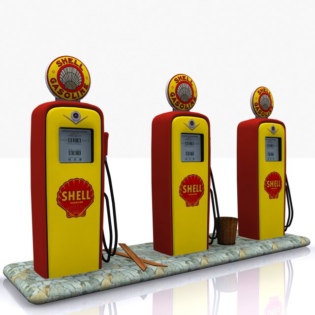 gas pump shell 3Dモデル .c4d .max .obj .3ds .fbx .stl .blend 