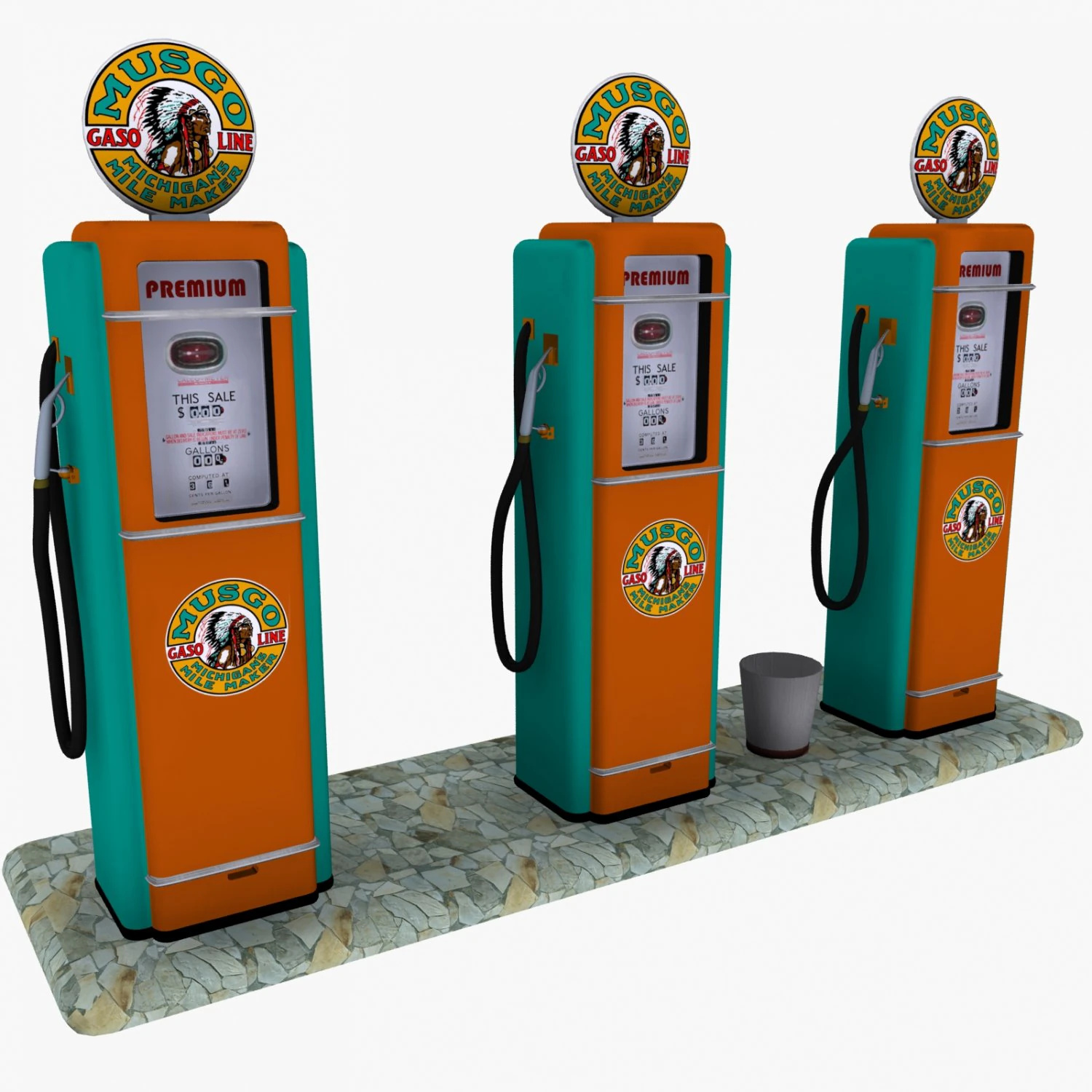 gas pump musgo 3D Model .c4d .max .obj .3ds .fbx .stl .blend 