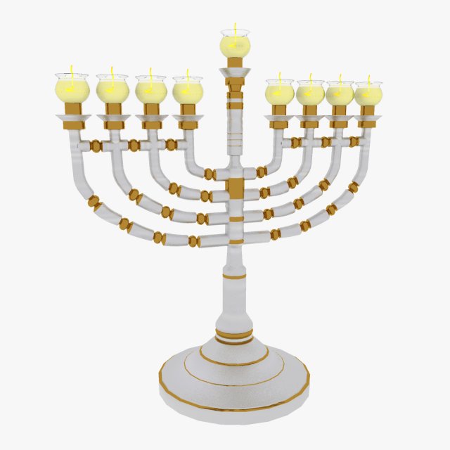 menorah hanukkah 3D मॉडल .c4d .max .obj .3ds .fbx .stl .blend 