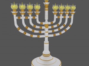 menorah hanukkah 3D मॉडल
