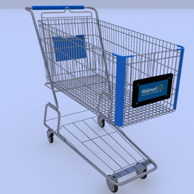 walmart shopping cart Model 3D .c4d .max .obj .3ds .fbx .stl .blend 