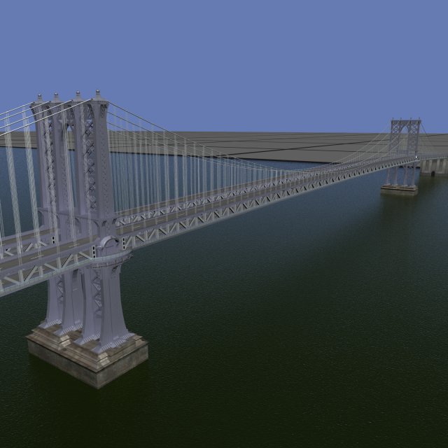 manhattan bridge new york 3D Модель .c4d .max .obj .3ds .fbx .stl .blend 