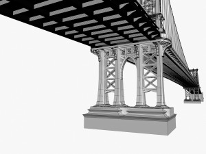 manhattan bridge new york 3D Модель