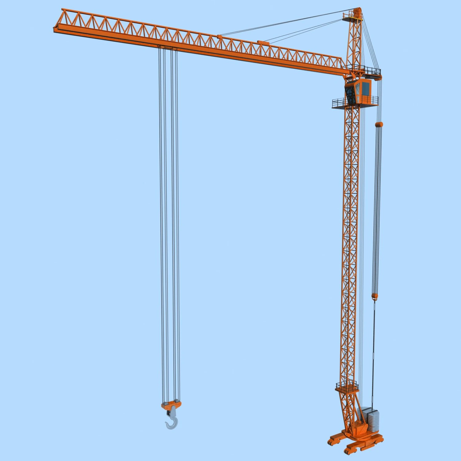 tower crane 3D Model .c4d .max .obj .3ds .fbx .stl .blend 