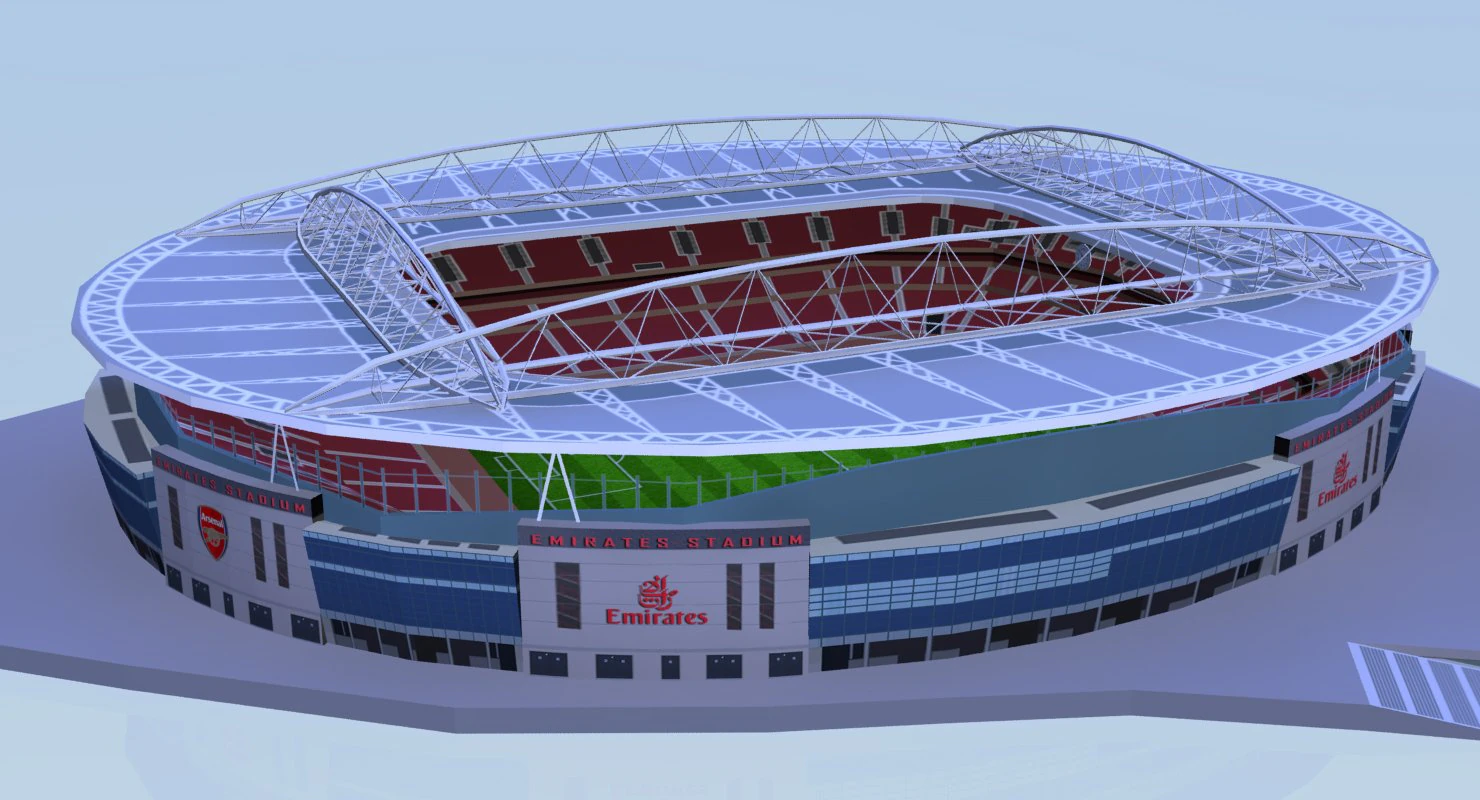 Est&aacute;dio dos Emirados em baixo poli Modelo 3D .c4d .max .obj .3ds .fbx .stl .blend 