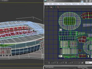 Est&aacute;dio dos Emirados em baixo poli Modelo 3D
