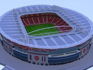 Est&aacute;dio dos Emirados em baixo poli Modelo 3D