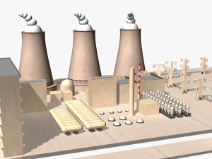 nuclear power plant catoon 3D Model
