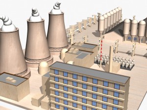 nuclear power plant catoon 3D Model