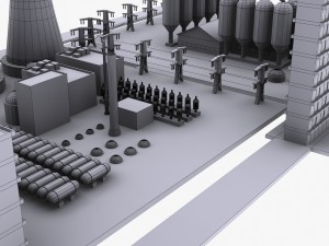 nuclear power plant catoon 3D Model